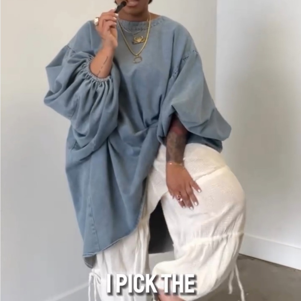 Terrell Dominick Denim Balloon on Top/dress - Picture 15 of 15